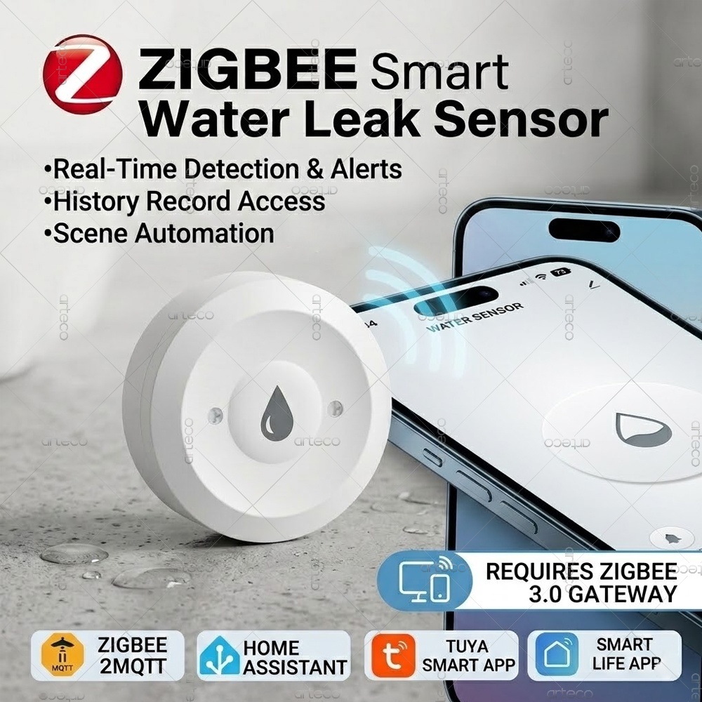 Home Assistant Tuya - Sensor de agua Zigbee, detector de