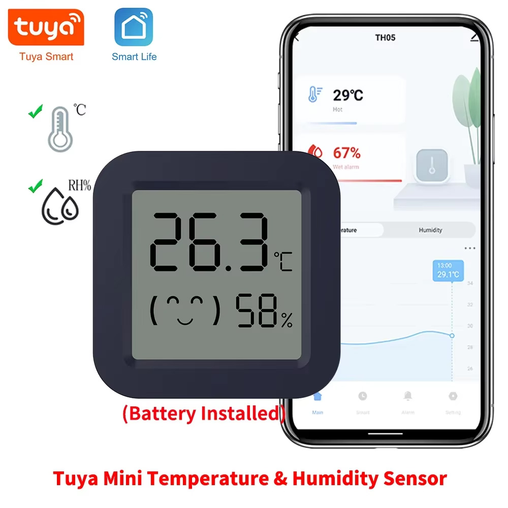 Tuya Smart - Mini Termómetro Higrómetro Inteligente, Sensor de