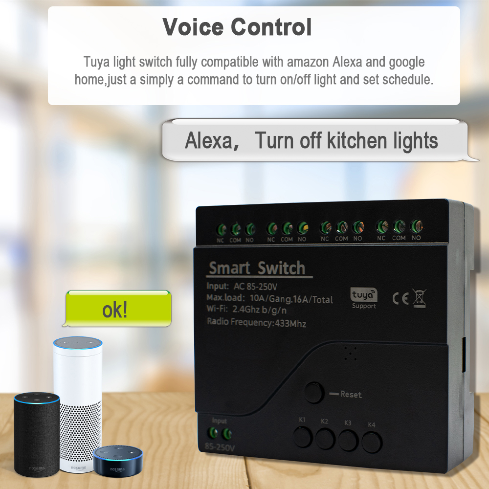 Tuya WIFI interruptor intelige - Tuya 4 Channel reseña y precio