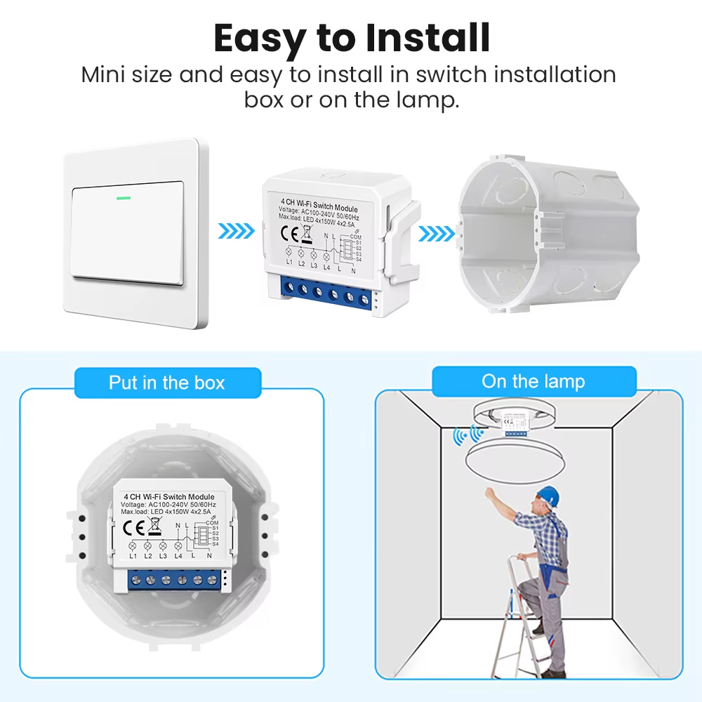 Módulo de interruptor intelige - Tuya 4 Channel reseña y precio