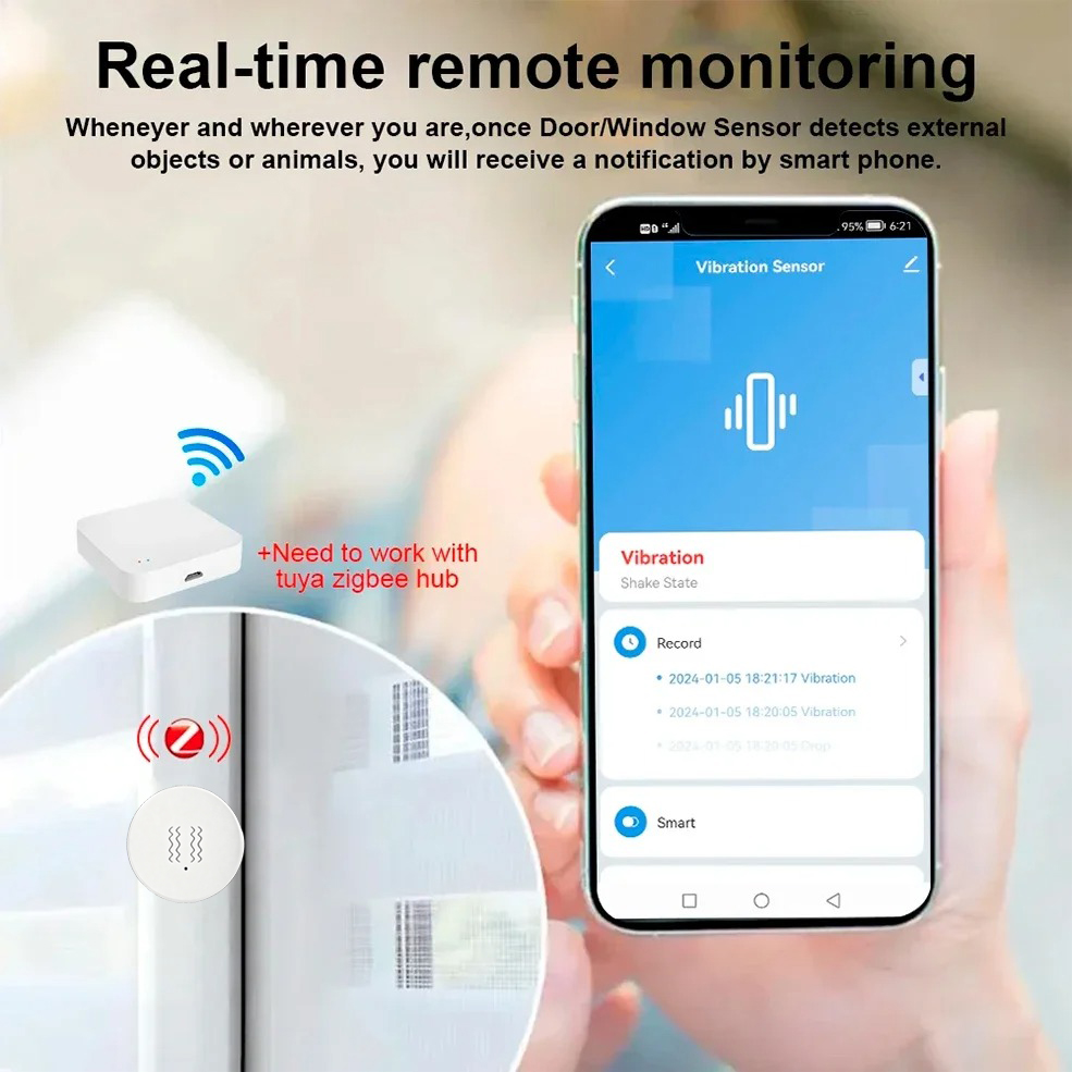 Sensor Inteligente de Vibració - Home Assistant Tuya reseña y precio
